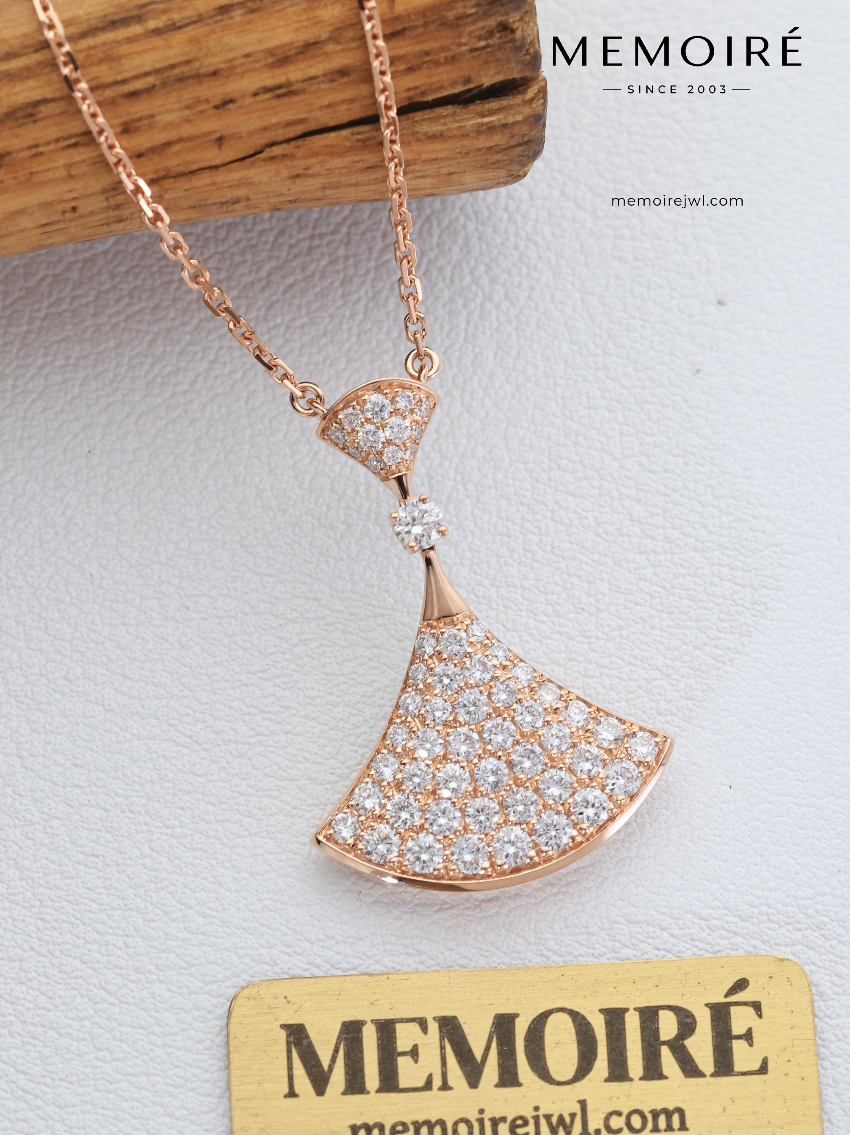 MEMOIRÉ 18K Rose Gold Large Fan Necklace