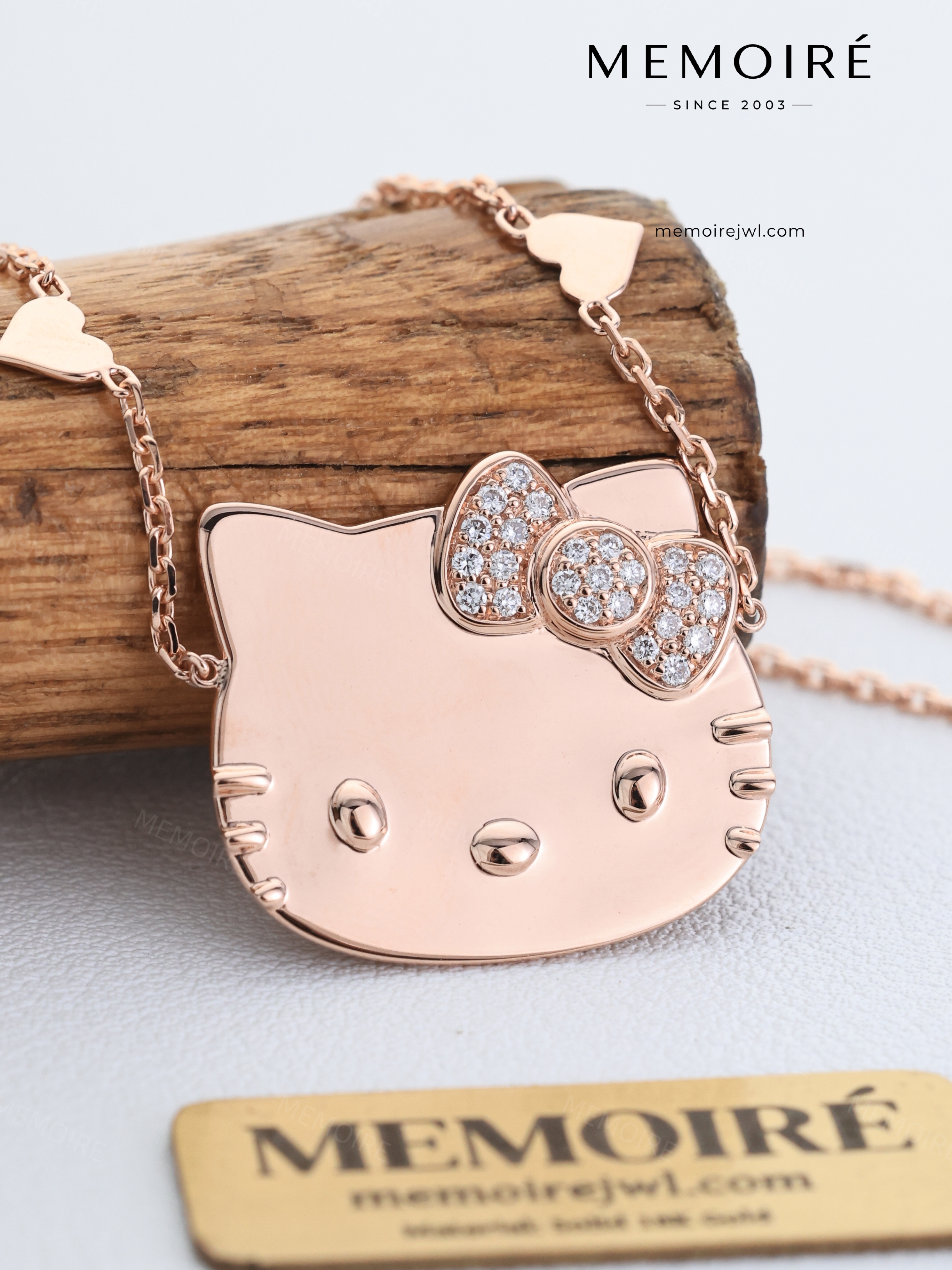 MEMOIRÉ 18K Rose Gold Kitty Necklace