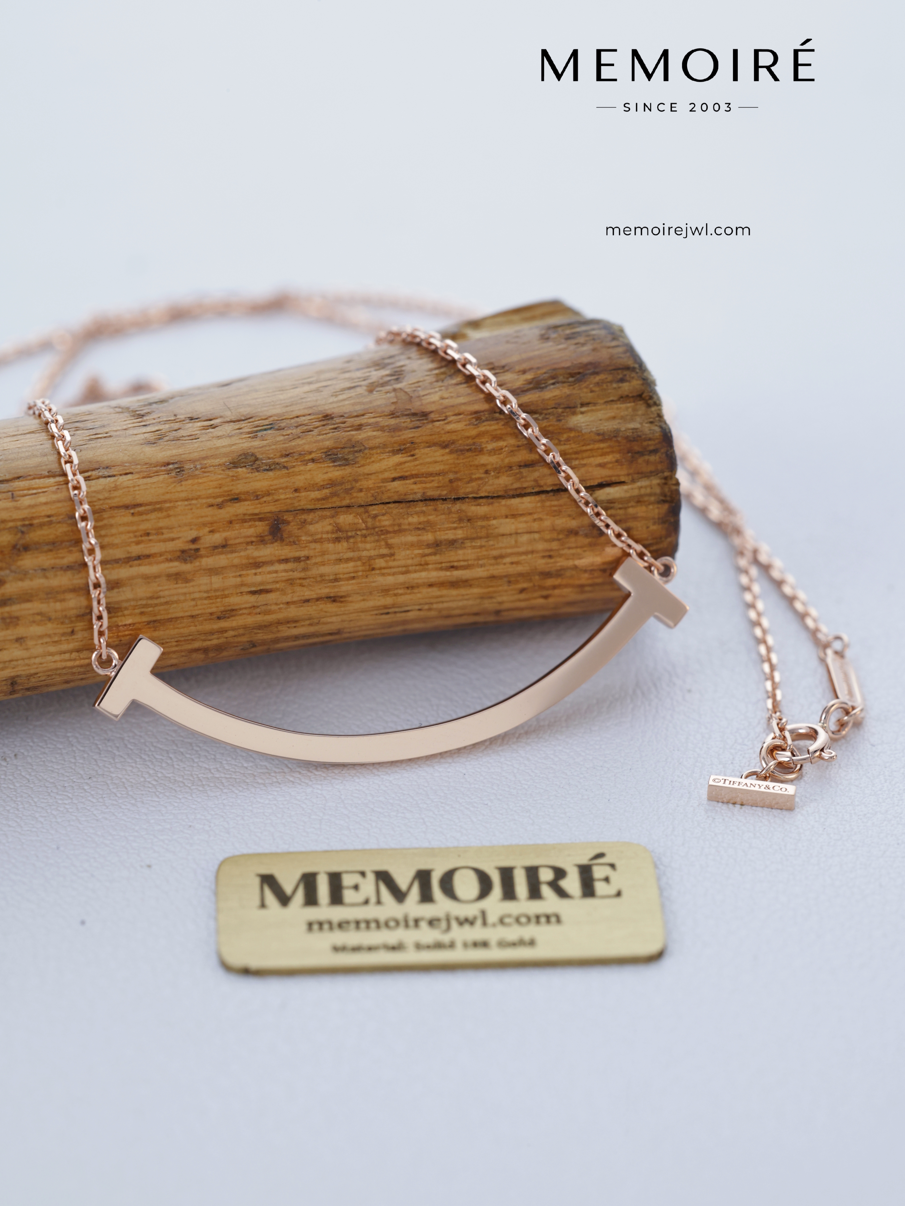 MEMOIRÉ 18K Rose Gold Thick Smile Necklace