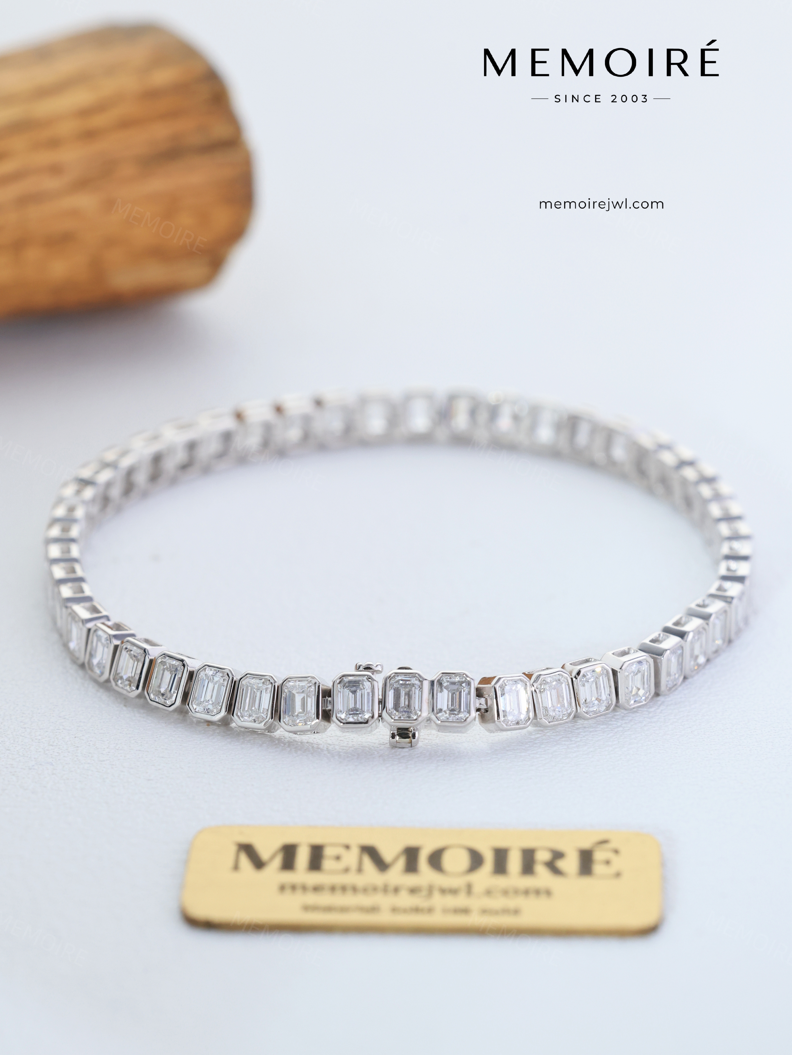 MEMOIRÉ 14K Asscher Cut Stone Tennis Bracelet
