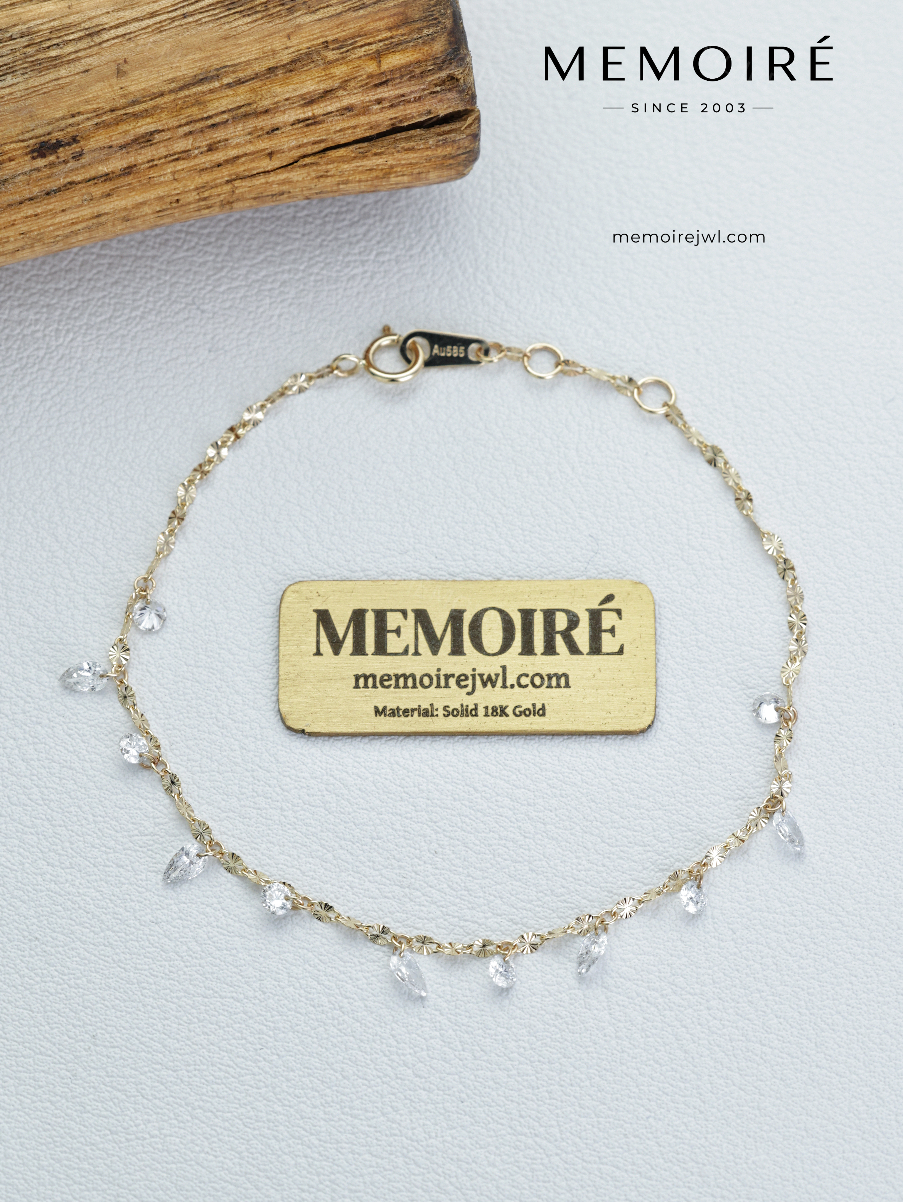 MEMOIRÉ 14K Yellow Gold Pear Cut Teardrop Diamond Bracelet