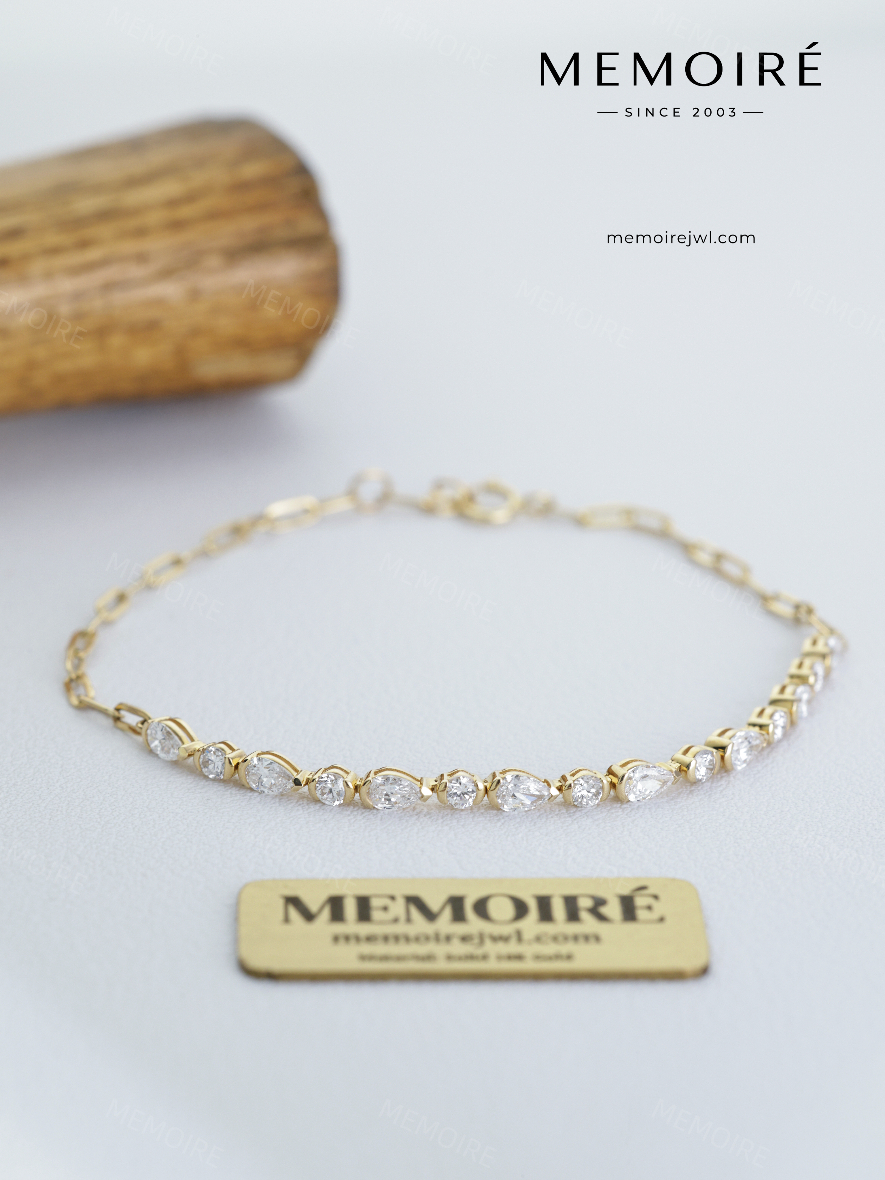 MEMOIRÉ 14K Yellow Gold Stone Tennis Bracelet