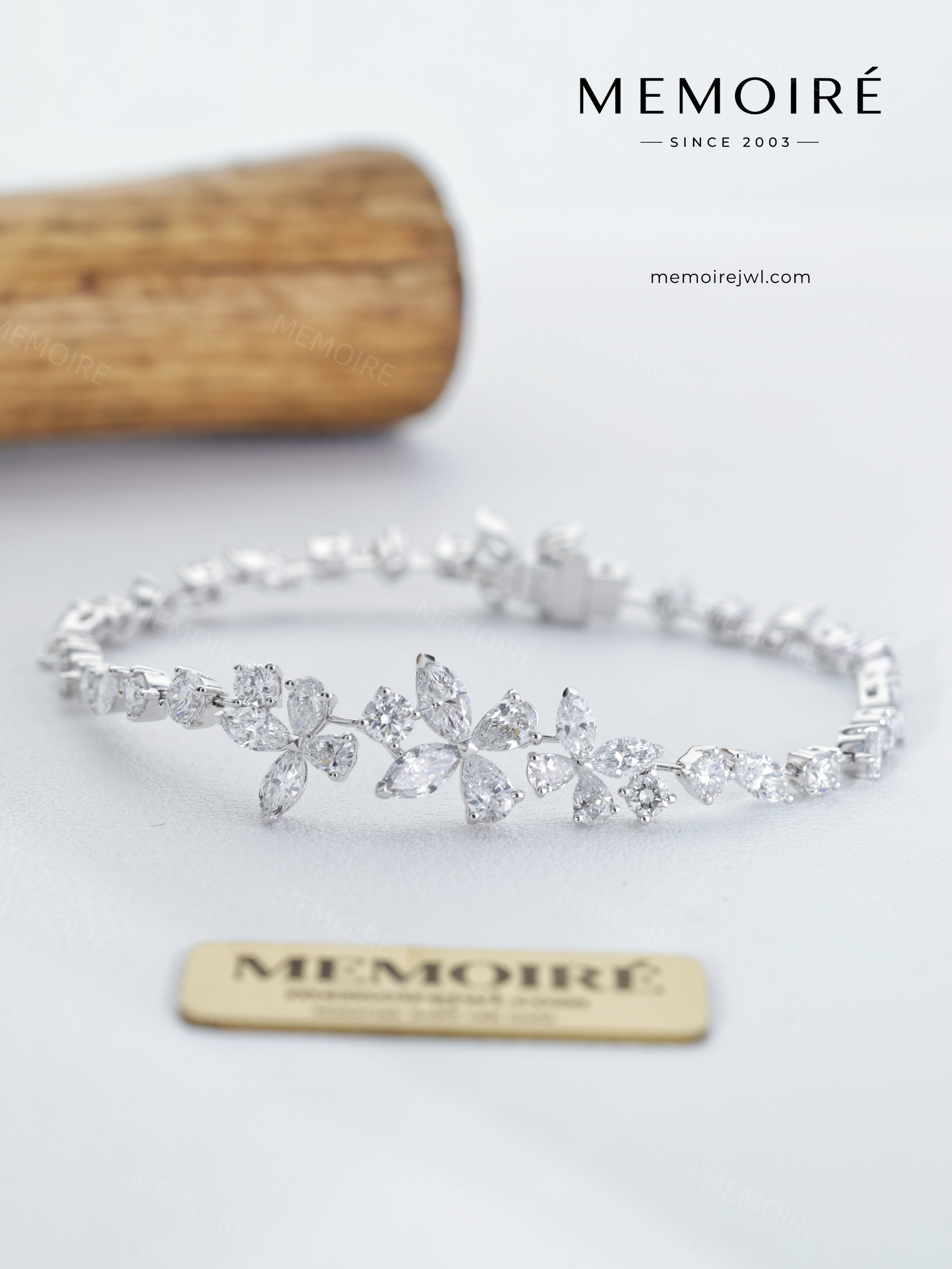 MEMOIRÉ 14K White Gold Butterfly Stone Tennis Bracelet
