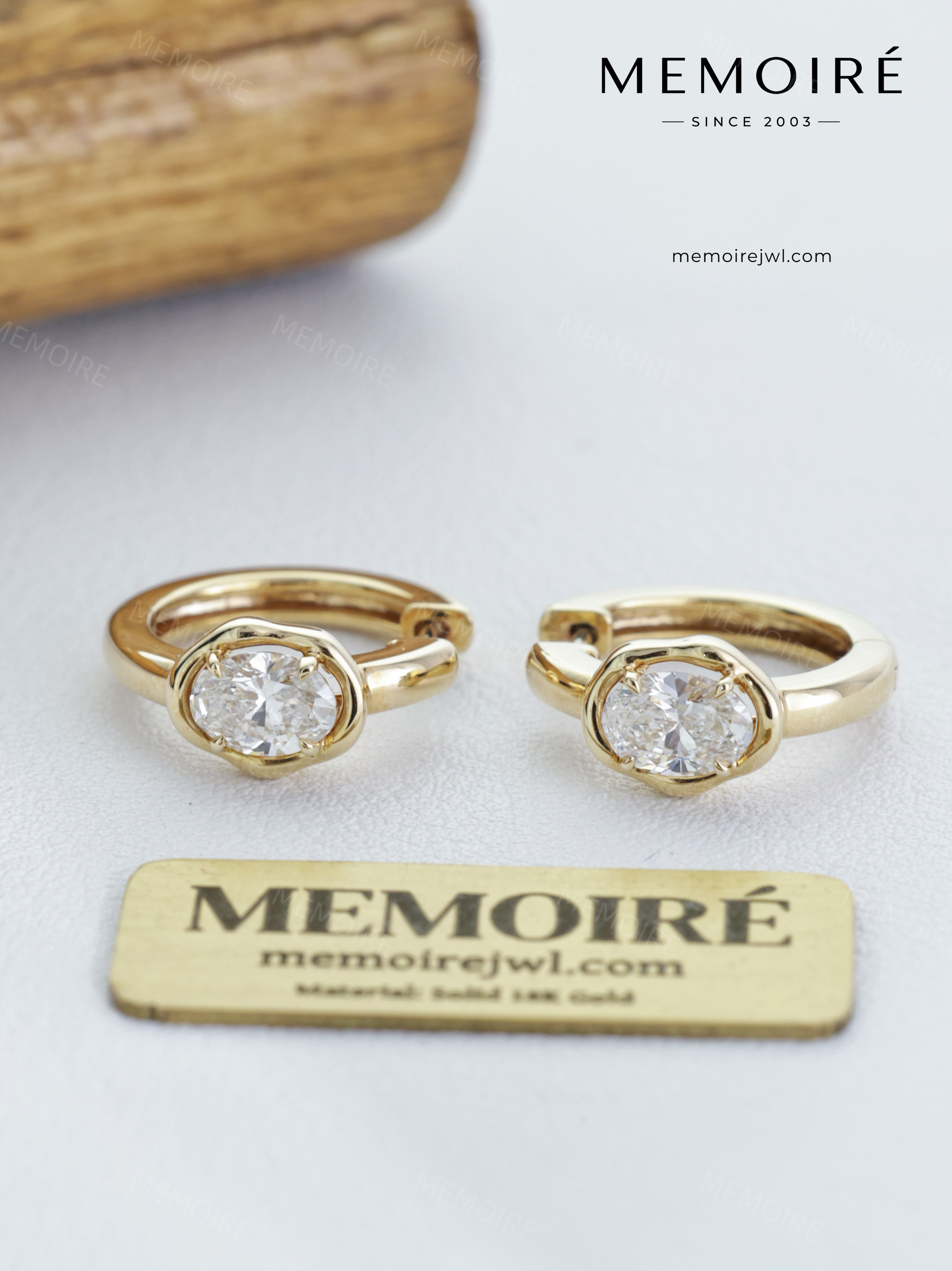 MEMOIRÉ 14K Yellow Gold Oval Lab-Grown Diamond Stud Earrings
