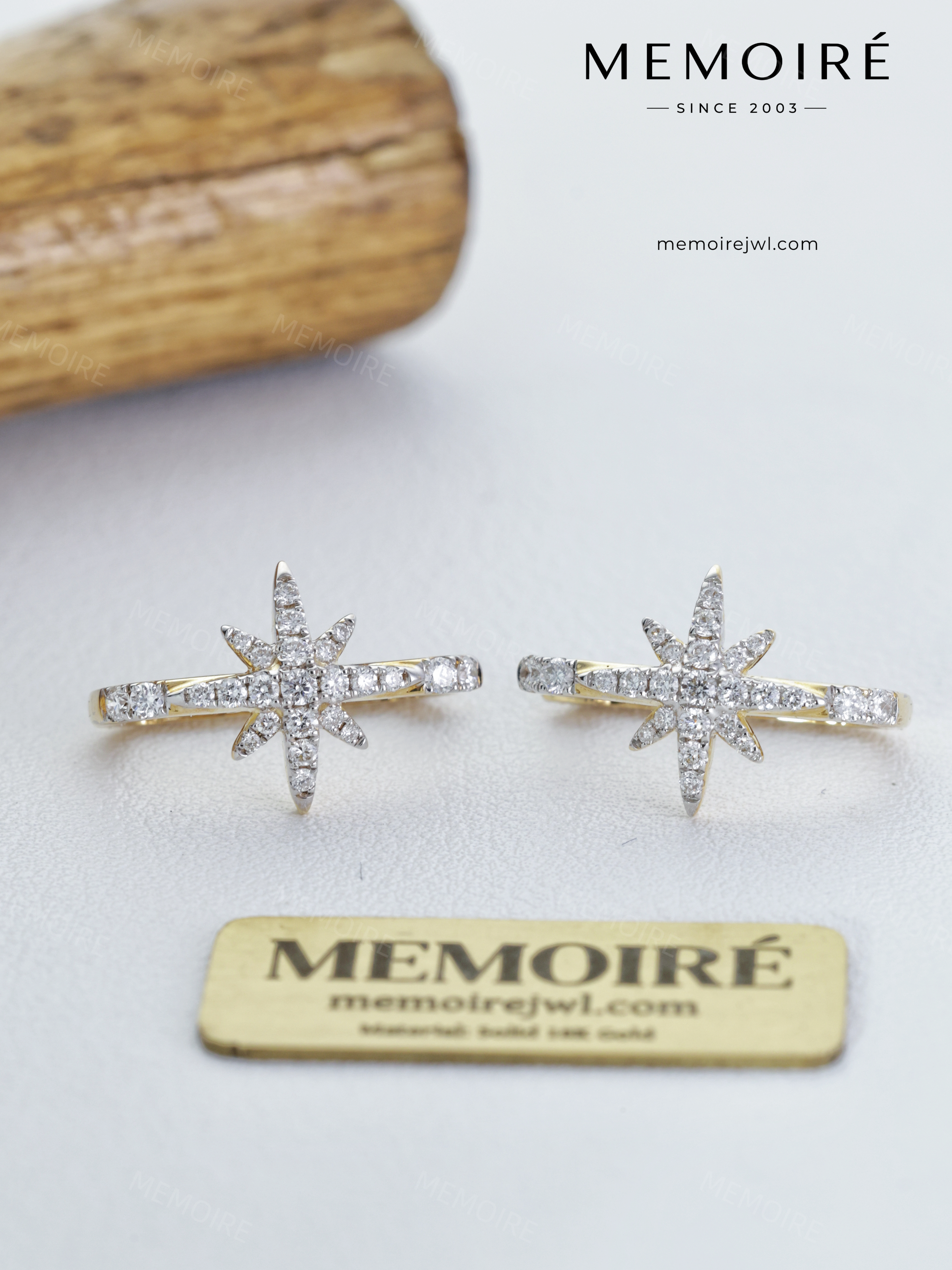 MEMOIRÉ 14K Yellow Gold Hexagram Earrings