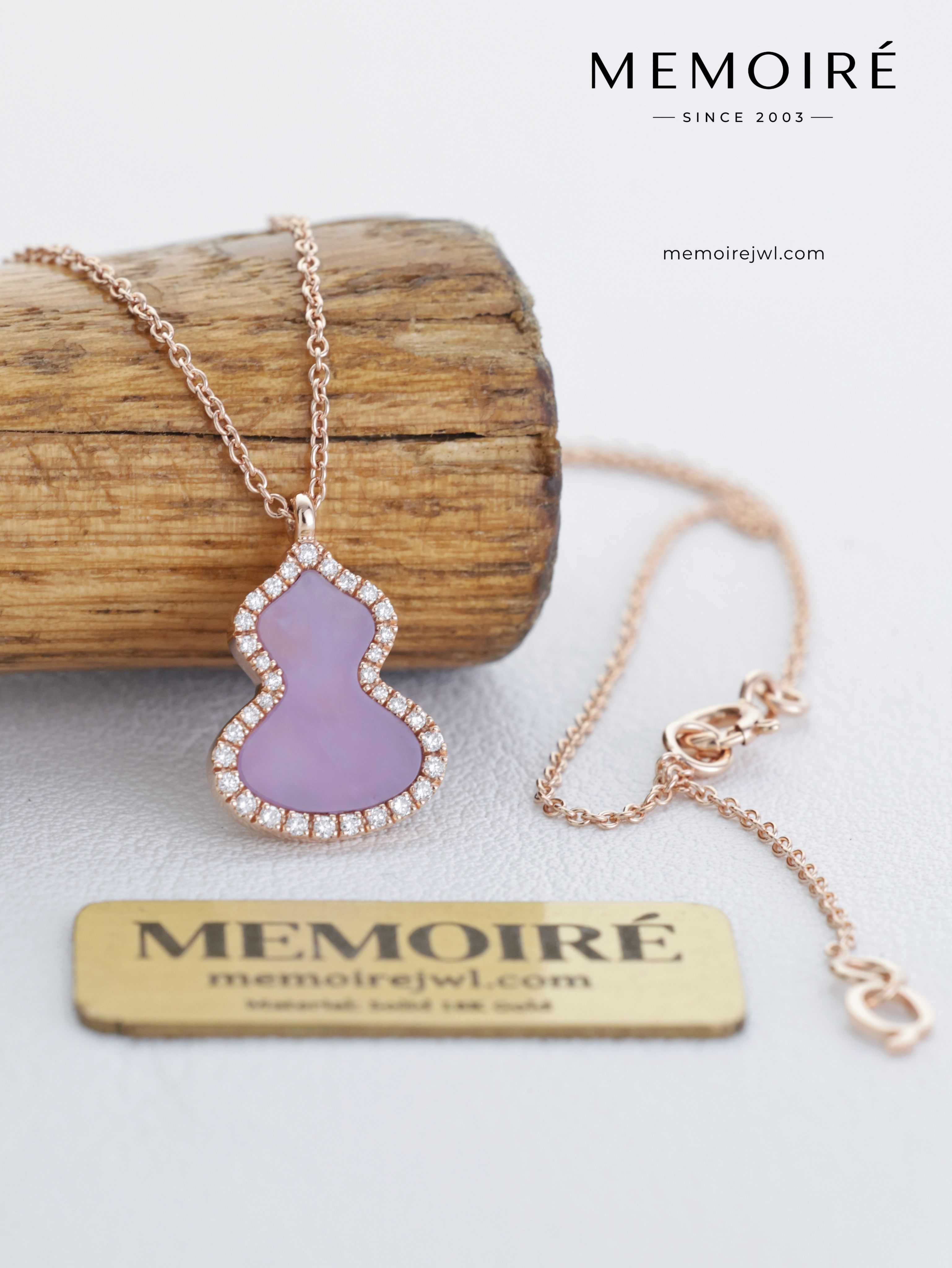 MEMOIRÉ 18K Rose Gold Medium Purple Jadeite Necklace