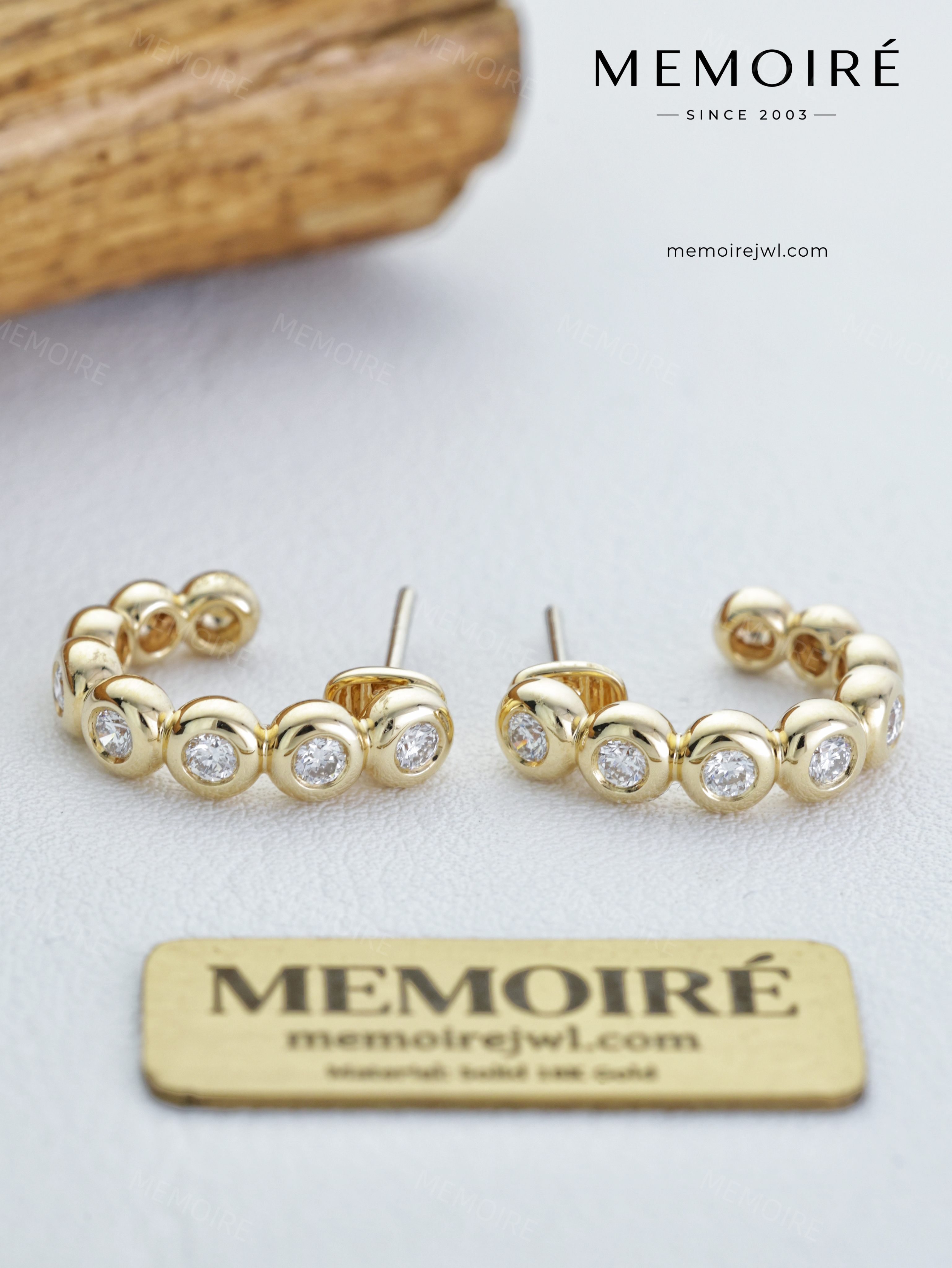 MEMOIRÉ 14K Yellow Gold 5-Stone Bubble Stud Earrings