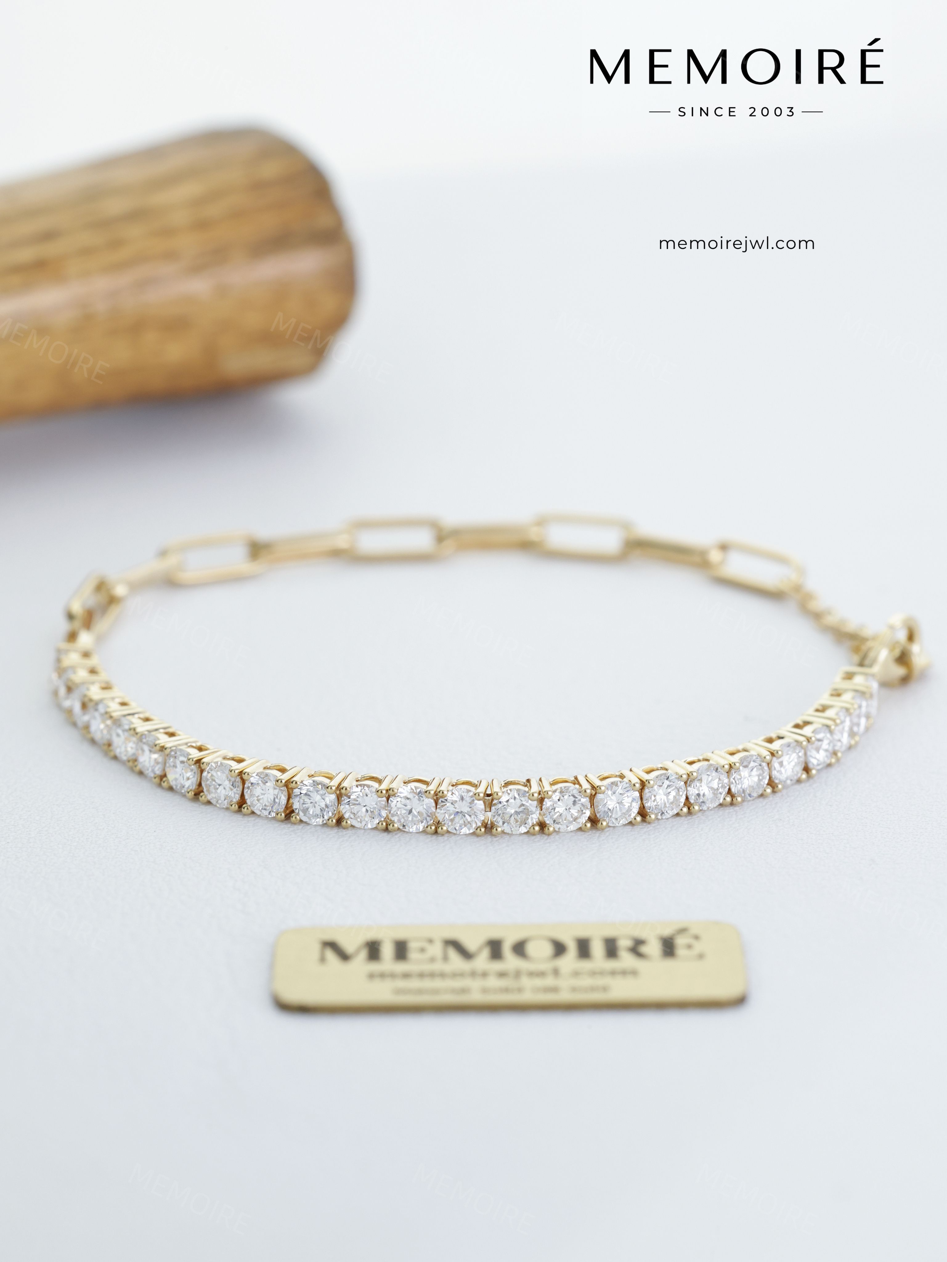 MEMOIRÉ 14K Yellow Gold Half Tennis Stone Bracelet