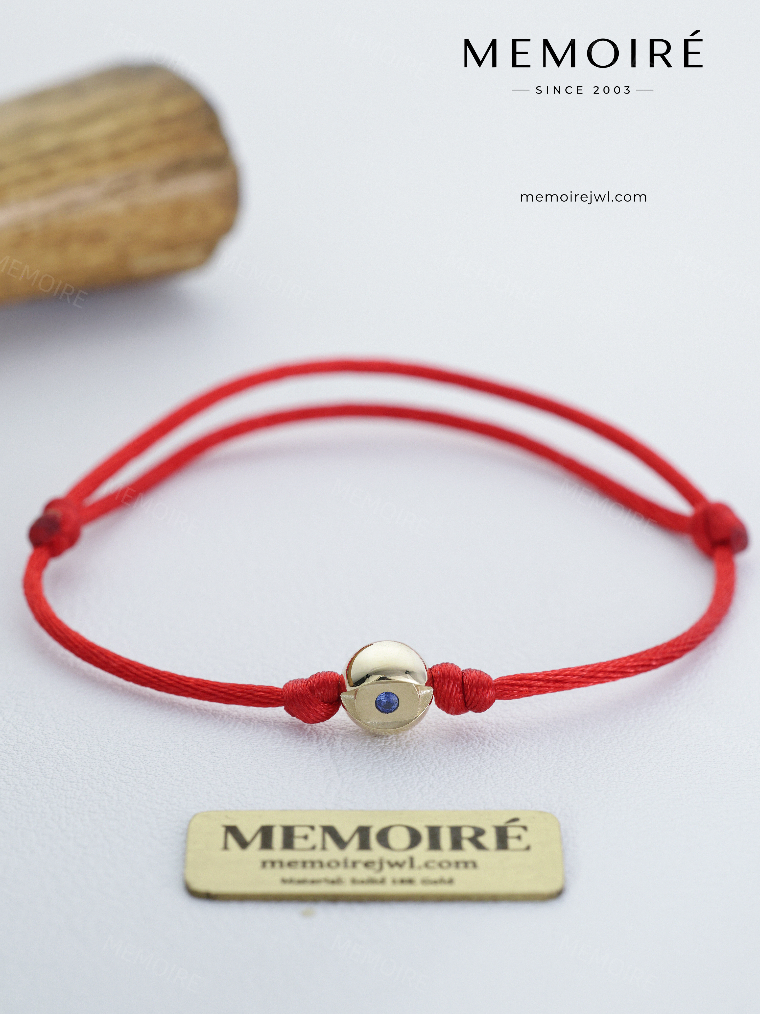 MEMOIRÉ 14K Yellow Gold Sapphire Red String Bracelet