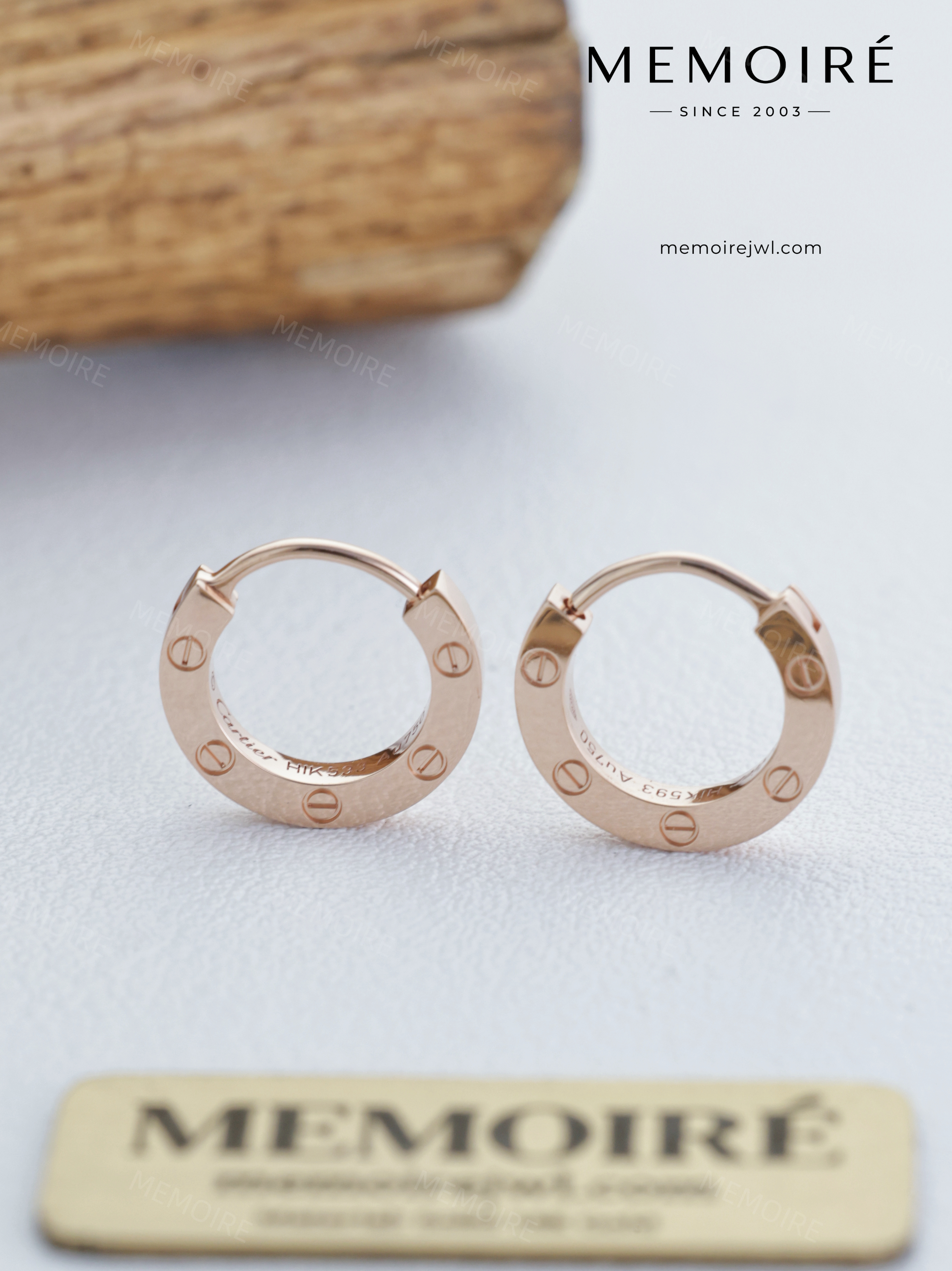 MEMOIRÉ 18K Rose Gold Mini Disc Stud Earrings