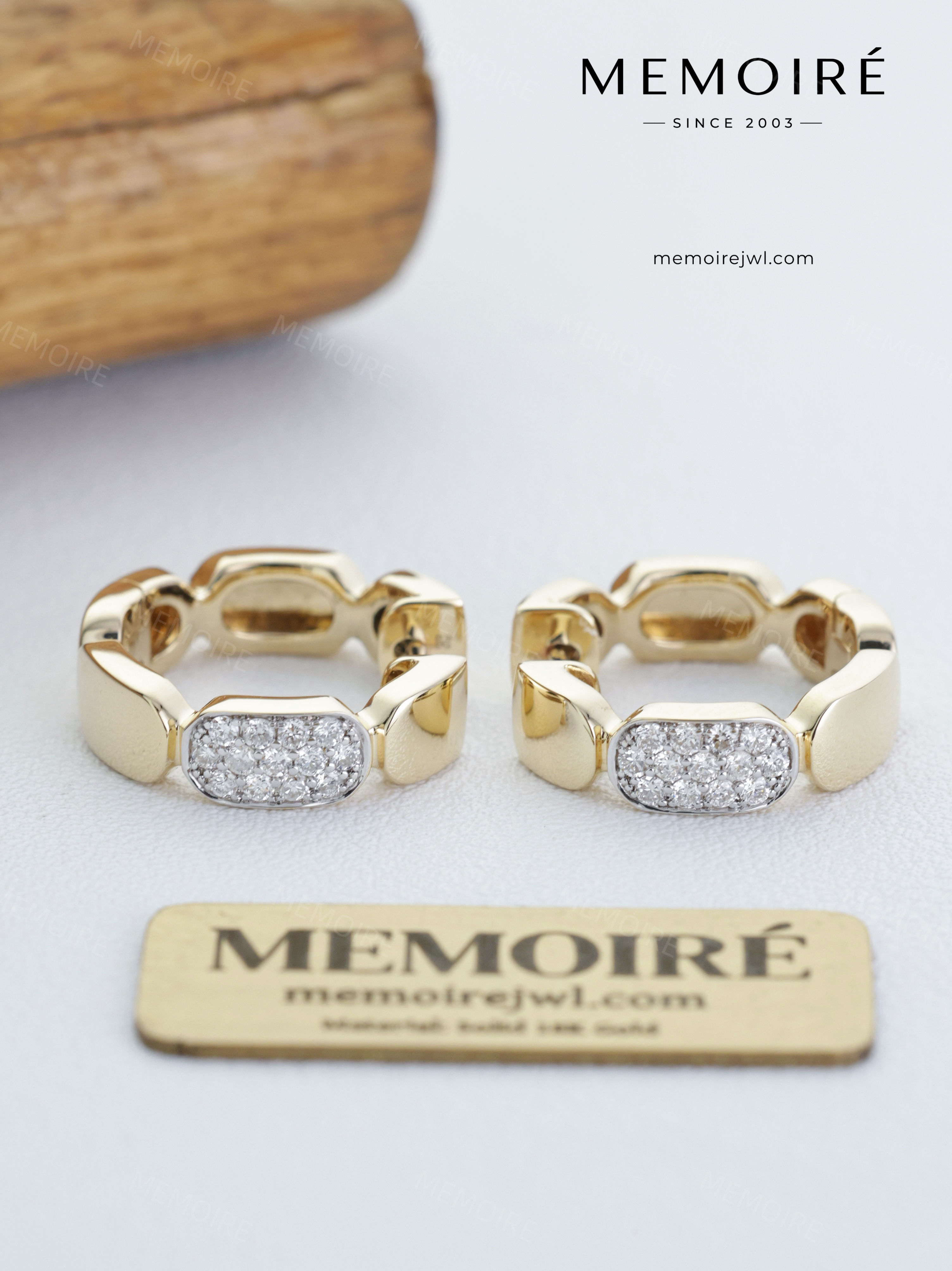MEMOIRÉ 14K Yellow Gold Hexagon Lab-Grown Diamond Stud Earrings