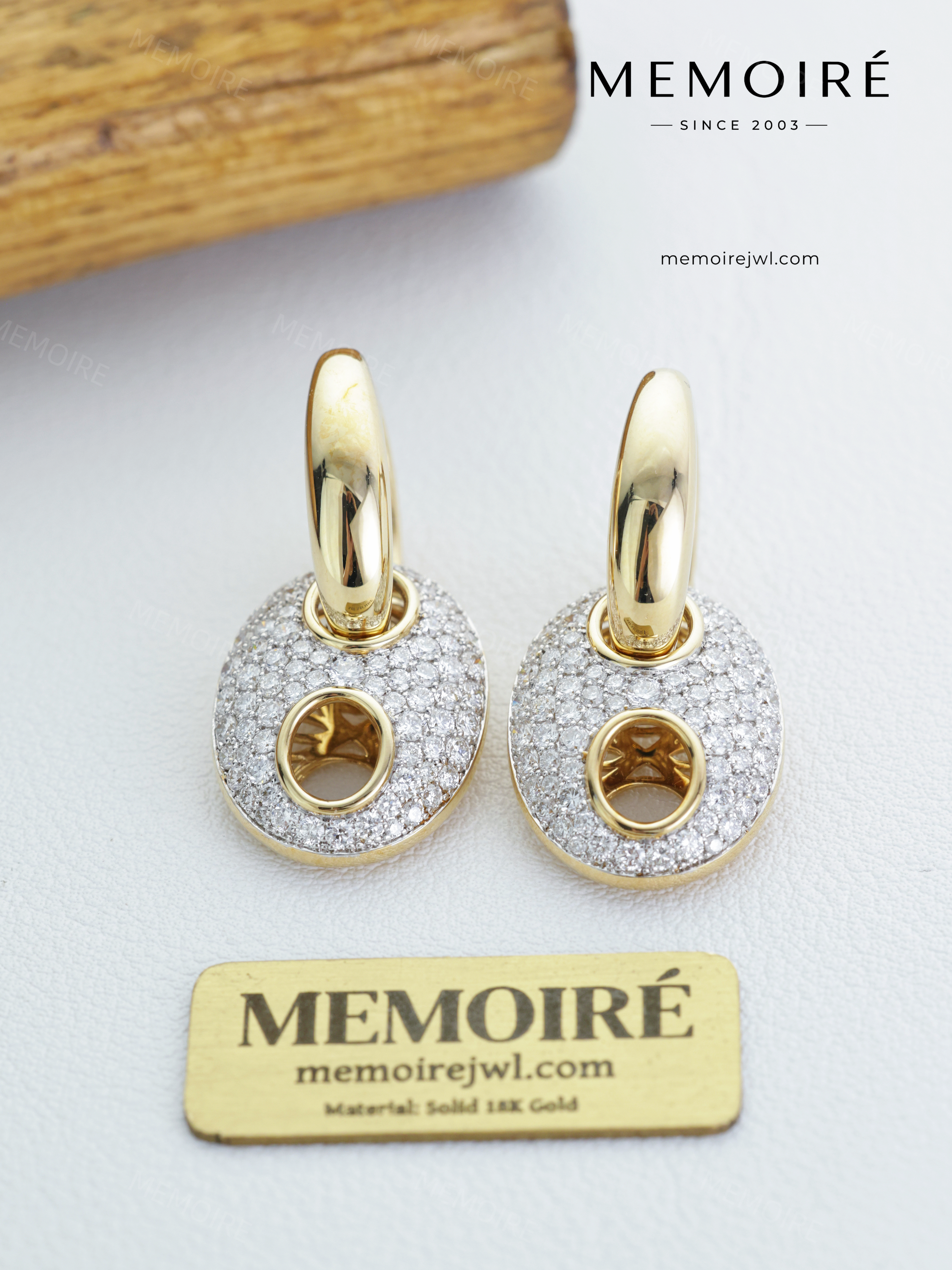 MEMOIRÉ 14K Yellow Gold Custom Stud Earrings