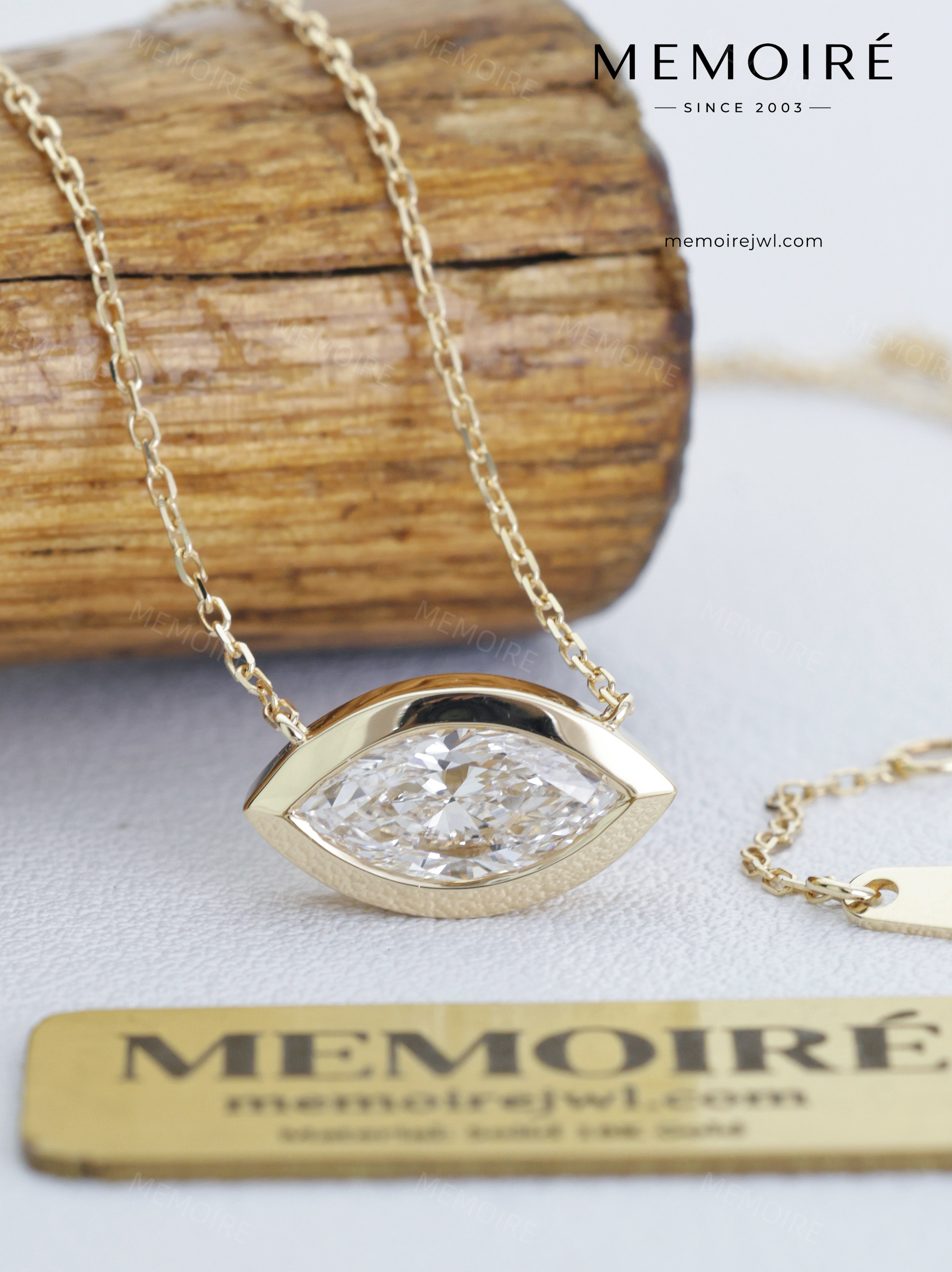 MEMOIRÉ 14K Yellow Gold Marquise Diamond Pendant Necklace